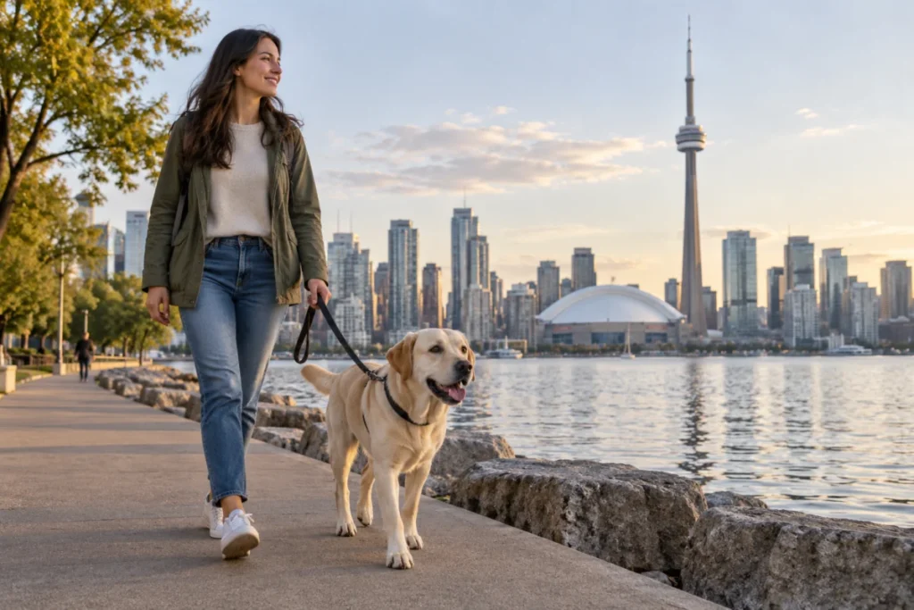 Illustrative pet-friendly scene in Canada