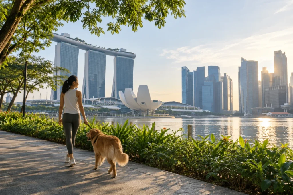 Illustrative pet-friendly scene in Singapore